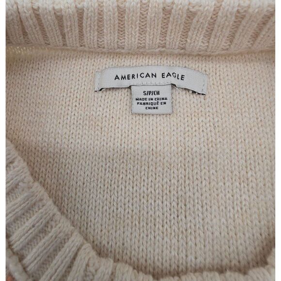 American Eagle Womens Crochet Floral Striped Sleeveless Sweater Vest SP/CH - Picture 3 of 7